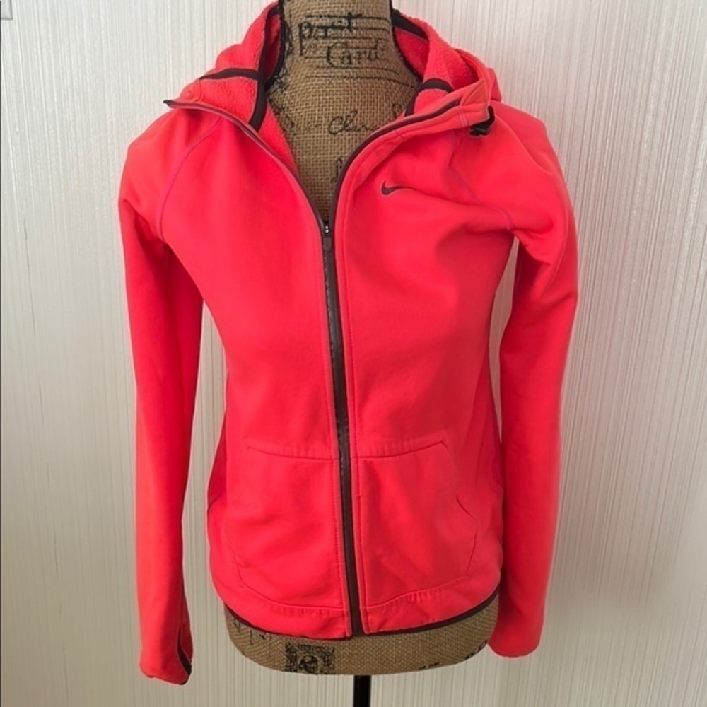 Nike Women's Neon Pink/ Coral Full Zip-Up Jacket /Hoodie Thera-Fit